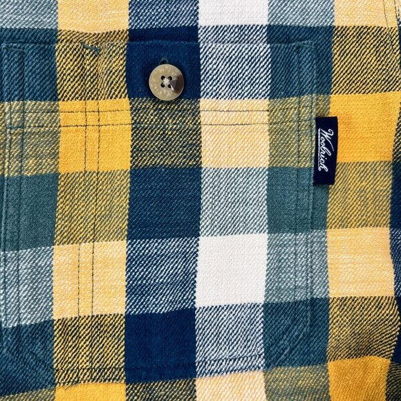 Woolrich Men's Yellow/Blue Long Sleeve Flannel Plaid Button Down Size L - Picture 5 of 11